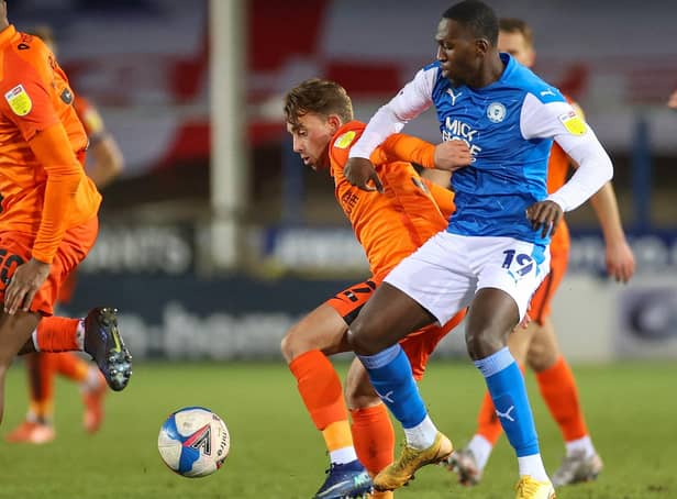 Former Pompey midfielder Charlie Bell in action against Peterborough in the Papa John's Trophy last season. Picture: Nigel Keene/ProSportsImages