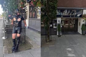 Dexter, from Gosport, had a surprise when his stag resulted in him being tied to a post outside Wetherspoons in Fareham in a gimp suit.