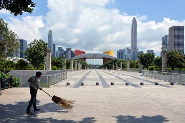 A deserted Shenzhen, China, during the first wave of Covid. Picture: David J Colman