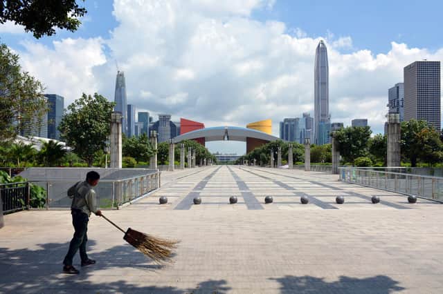 A deserted Shenzhen, China, during the first wave of Covid. Picture: David J Colman