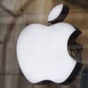 Logo in the window of an Apple Store. PIC: Yui Mok/PA Wire
