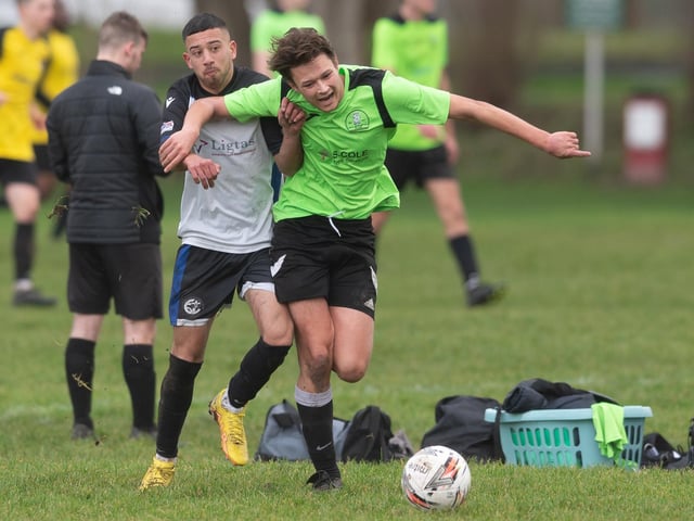 Bedhampton Village Reserves (green) v Fleur de Lys. Picture: Keith Woodland