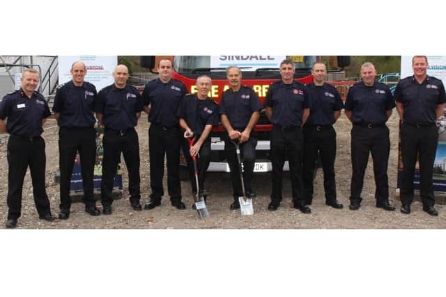 Firefighters, construction workers and invited guests gathered to mark the next phase in the building of Bishops Waltham Fire Station on Tuesday (5 April).