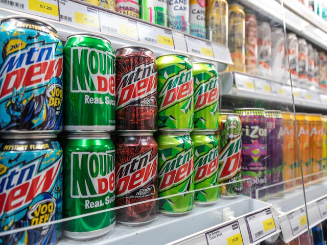 The shop sells several varieties of Mountain Dew, some of which are hard to find in the UK. Picture: Mike Cooter (161221).