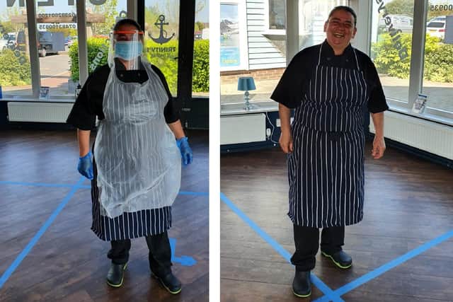 The team at Trinity's at Haslar in Gosport are serving up roast dinners to people who need them, including Portsmouth carers and elderly people. Pictured: Head chef Lily Chandler