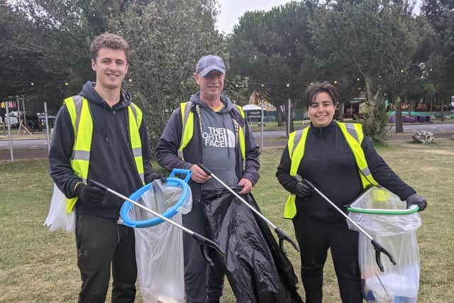 Agency litterpickers hard at work to clean up Southsea Common. Picture: Emily Turner