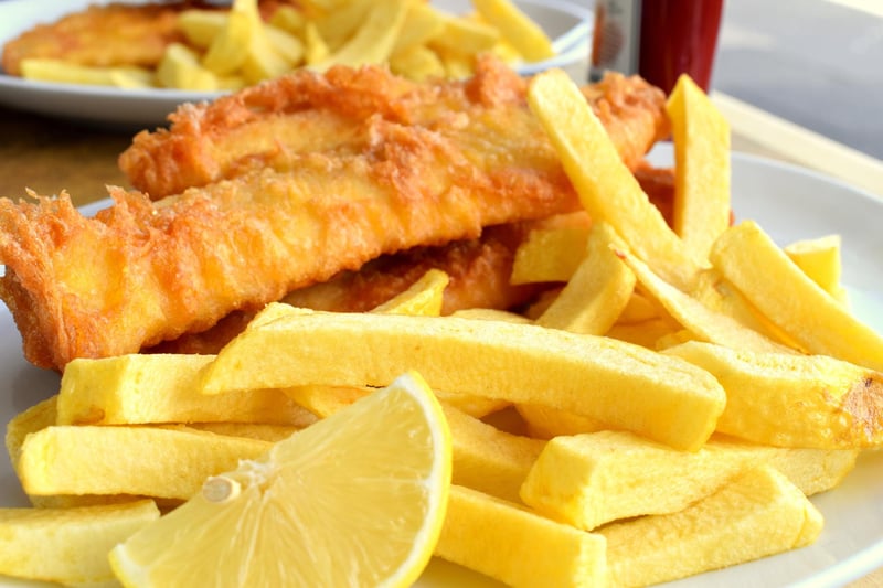 Frying High Fish and Chips in Old Portsmouth has a five star rating from 10 reviews on Google. Note - this is a stock photo.