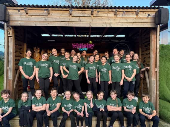The cast of Peter Pan Jr at Whiteley Shopping Centre, where they performed musical numbers for the upcoming show on 11 and 12 April.