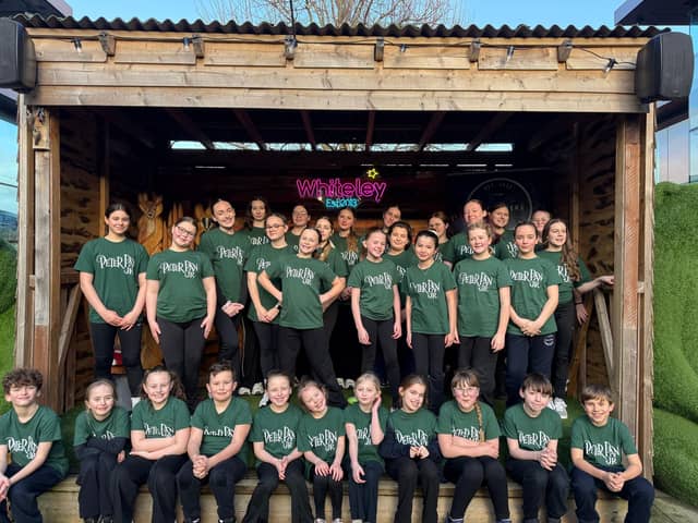 The cast of Peter Pan Jr at Whiteley Shopping Centre, where they performed musical numbers for the upcoming show on 11 and 12 April.