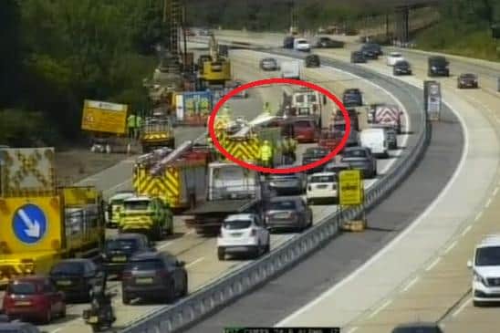 The crash on the M27. Picture: Highways England