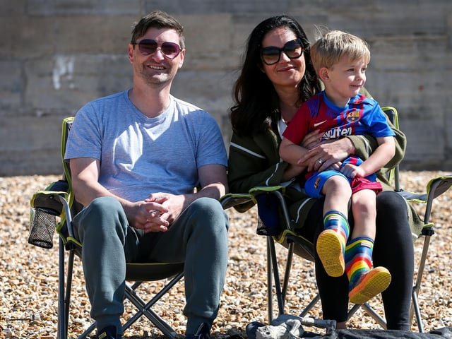 Richard and Mellony Clegg with their son, Thomas, 4, Old Portsmouth. Picture: Chris Moorhouse (250524-05)
