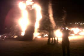 The dinosaur on Southsea Common on fire
Picture: Scott Clarke
