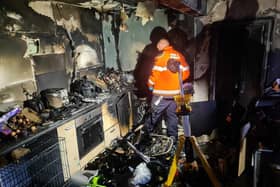 The damage caused by Simon Blanshard's e-bike fire.