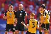 Referee Bobby Madley's controversial penalty decision condemned Newport - and Tom King - to a 1-0 Wembley defeat in the League Two play-off final. Picture: Richard Heathcote/Getty Images