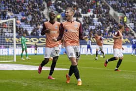 Paddy Lane celebrates after netting for a third successive Pompey match. Picture: Jason Brown/ProSportsImages