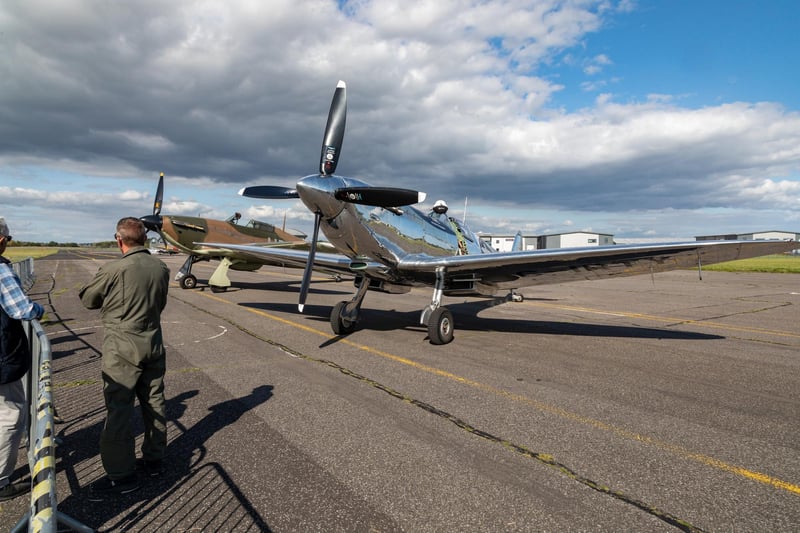 The all-chrome spitfire which recently took part in a round-the-world event.