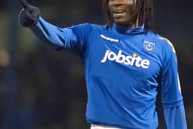 Benjani Mwaruwari remains a Pompey hero - and his son, Benjani Junior, is following in his footballing footsteps. Picture: Barry Zee