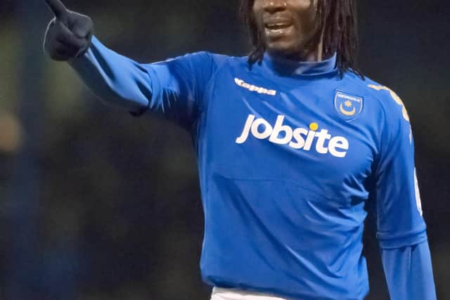 Benjani Mwaruwari remains a Pompey hero - and his son, Benjani Junior, is following in his footballing footsteps. Picture: Barry Zee