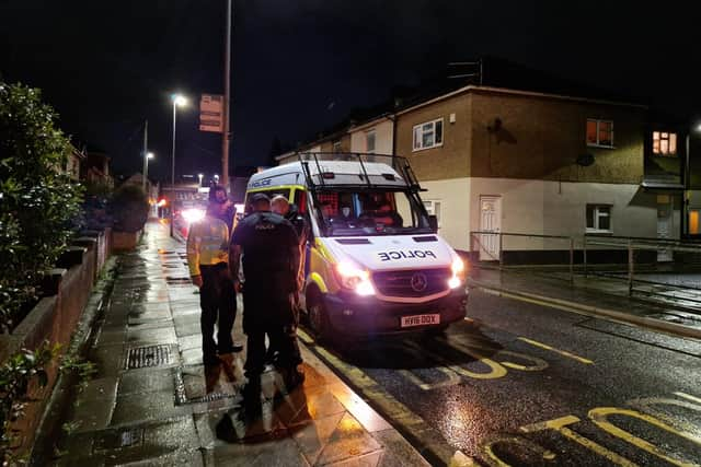 Police attend stabbing incident in New Road, Portsmouth. Pic: Stuart Vaizey