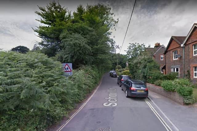 The bedroom fire happened in School Lane, Petersfield. Picture: Google Street View.