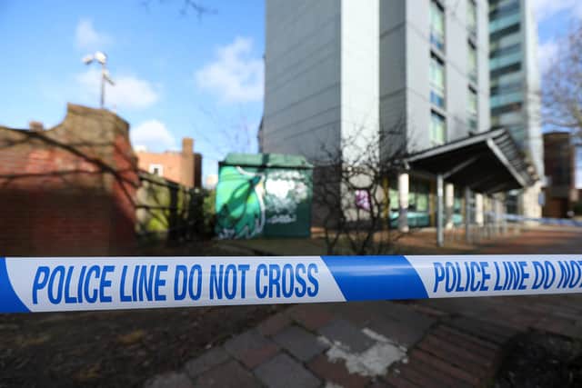 Crime scene on Winston Churchill Avenue, Portsmouth
Picture: Chris Moorhouse (jpns 110224-08)