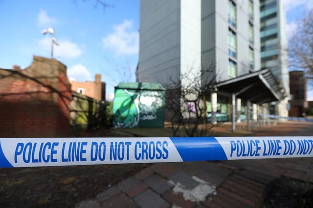 Crime scene on Winston Churchill Avenue, Portsmouth
Picture: Chris Moorhouse (jpns 110224-08)