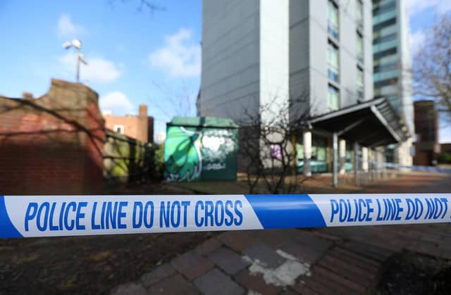 Crime scene on Winston Churchill Avenue, Portsmouth
Picture: Chris Moorhouse (jpns 110224-08)