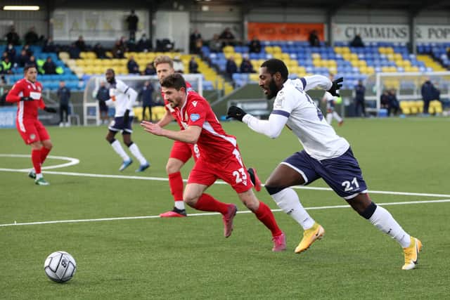 Hawks in action against Hungerford Town in January - one of just 14 National League South games the club played in 2020/21 before the season was declared null and void. Picture: Chris Moorhouse