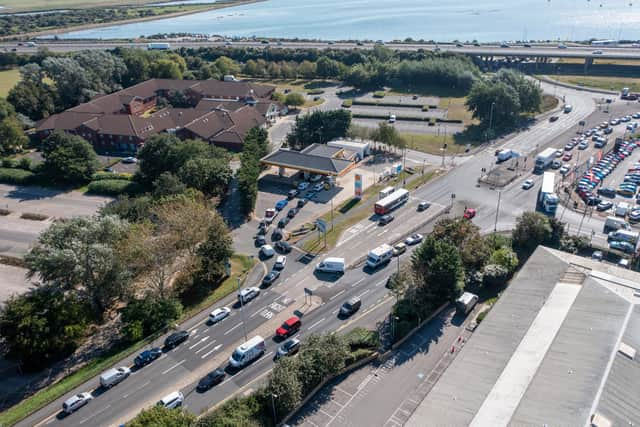 Queues at the Shell petrol station in Eastern Road, Portsmouth. Picture: Marcin Jedrysiak