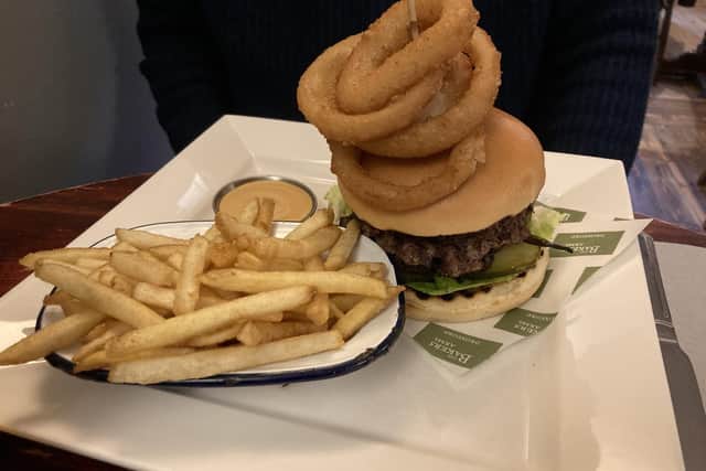 The burger at The Bakers Arms in Droxford .