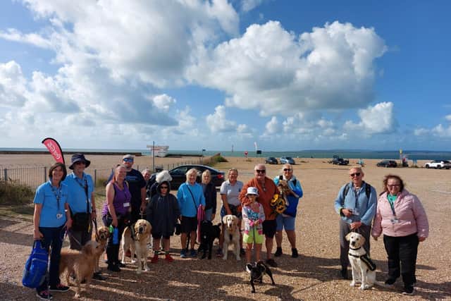 Mark and the dog walkers finish their walk at the Lifeboat Inn