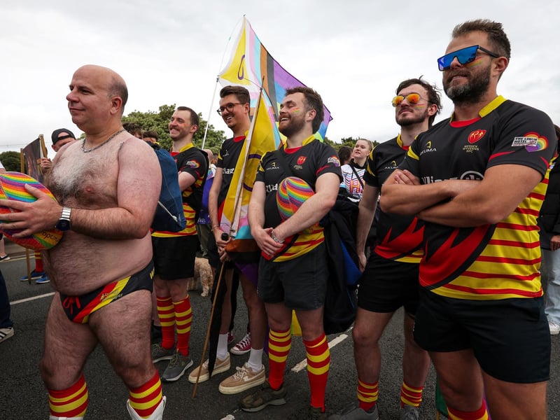 Some members of Wessex Wyverns RFC. Portsmouth Pride, Eastney Esplanade on Southsea seafront
Picture: Chris Moorhouse (070625-056)