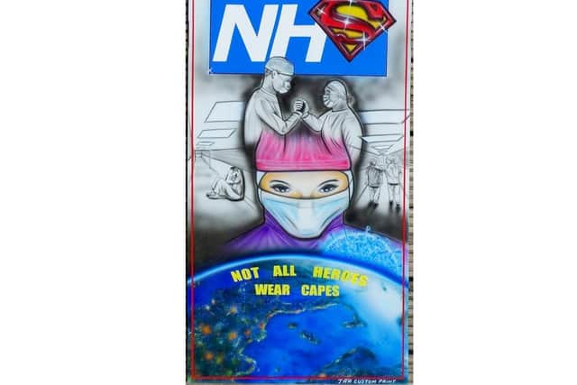 Jamie Gladman's airbrushed art thanks to NHS