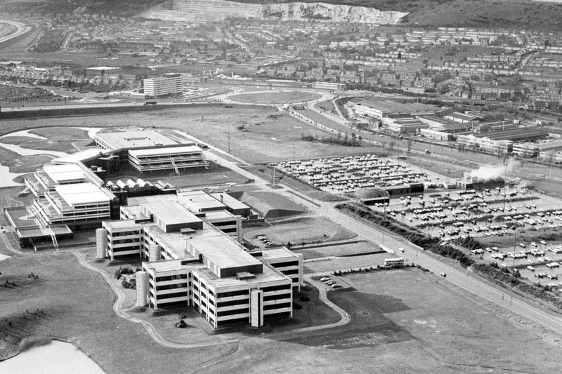 An aerial view of North Harbour IBM building in April, 1983. The News PP5009