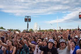 A huge crowd at the Main stage at The Isle Of Wight Festival 2021 for James Arthur. Picture by Emma Terracciano