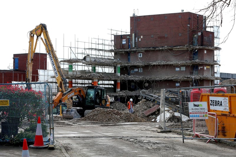 There is now little left of the car park as the demolition nears completion.