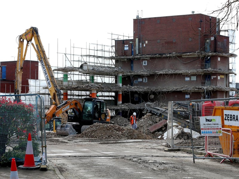 There is now little left of the car park as the demolition nears completion.