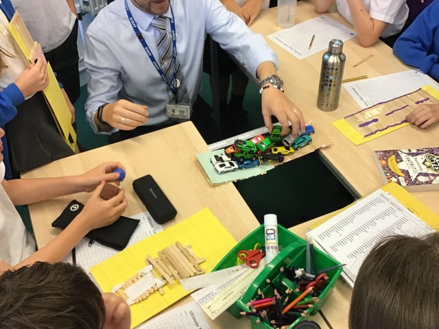 Testing our bridge design.