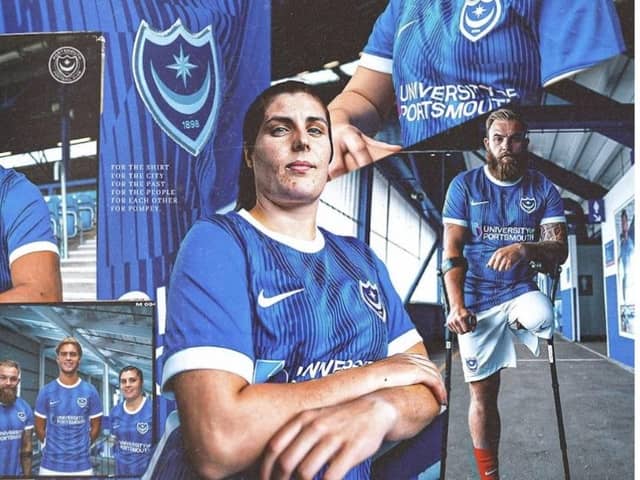 The new home kit was modelled by Ryley Towler, Dani Lane’s from the women’s squad and TJ Yates, who represents the Blues and England in amputee football.