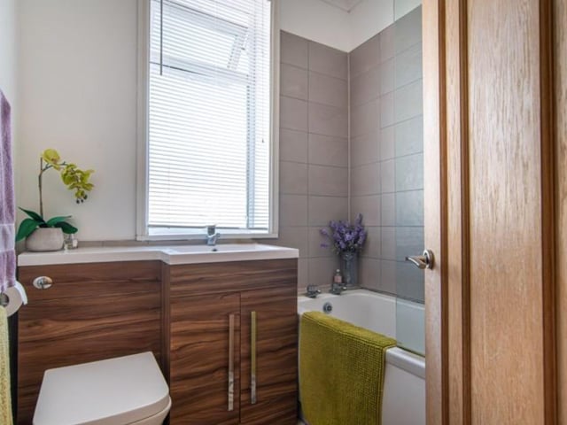 The listing says: "Upstairs you will find an extremely spacious master bedroom as well as two additional bedrooms and a modern fitted family bathroom. Additional benefits come in the form of side pedestrian access, double glazing and gas central heating. Internal viewing is highly recommended."