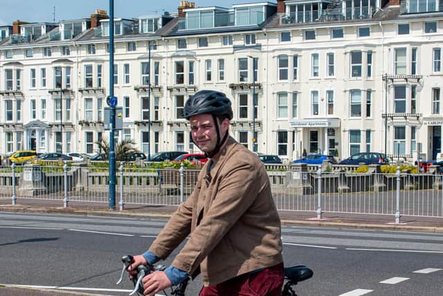 Pictured: News Reporter, Joe Buncle on his bike in Southsea on Wednesday, May 17 2023

Picture: Khalif Rehman