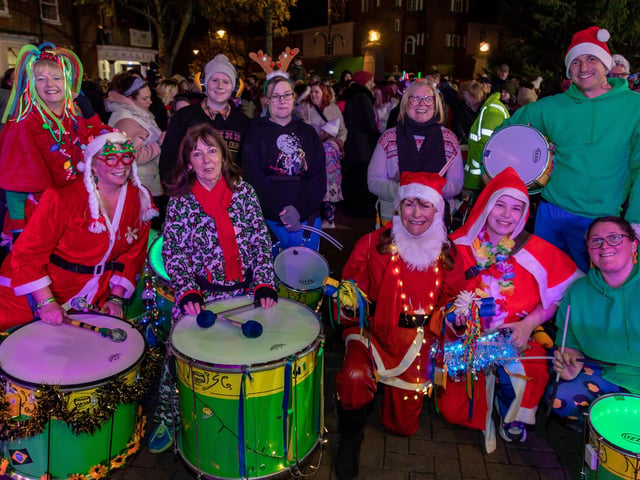 The Big Noise Samba Band provided festive cheer and entertainment at the Gosport Christmas lights switch on.

Picture: Mike Cooter (251123)