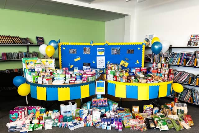 Donations collected for Ukraine.