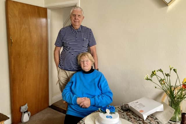 Alan and Sally on their wedding anniversary in 2021.