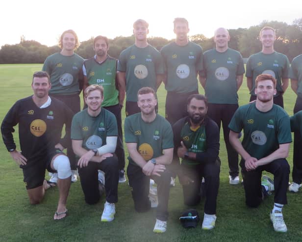 Burridge line-up after beating Bashley to set up the Southern Premier  League's first-ever 'winner takes all' final day title decider. Picture by Mike Vimpany