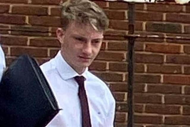Navy serviceman Harley Moore outside Margate Magistrates' Court. Picture: KMG / SWNS.