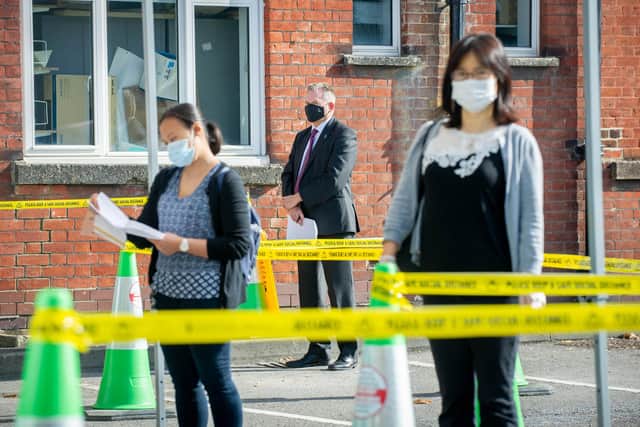 Covid testing being held for asymptomatic staff and students at University of Portsmouth in Milldam car park in September 2020. Picture: Habibur Rahman