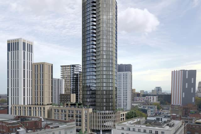 A CGI of the proposed "skyscraper" development.