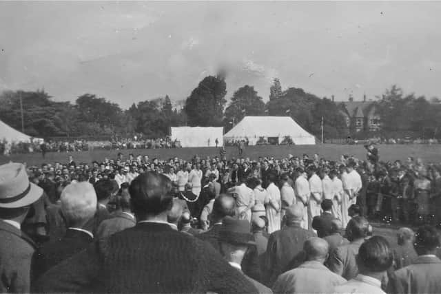 Large crowds at Bournemouth in 1949 to watch Hampshire take on The Duke of Edinburgh XI, including The Duke himself. Pic: Dave Allen collection.