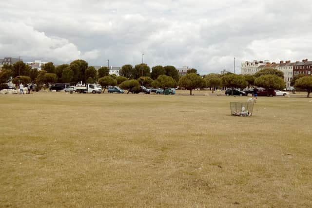 The new boulders being placed along Southsea Common.

Picture: John Maloney